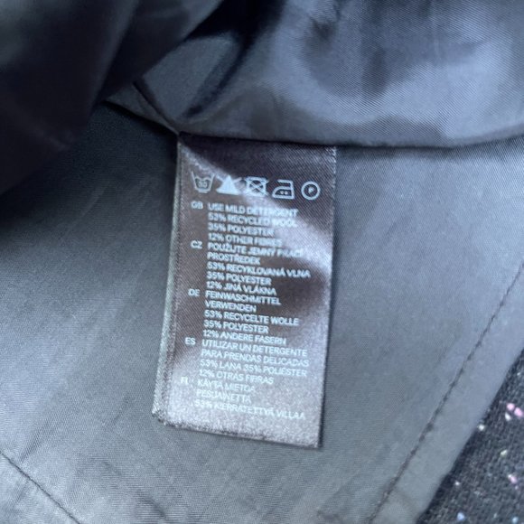 H&M Wool Pleated Black Multicolor Mini Skirt - Size 10 - Picture 5 of 5